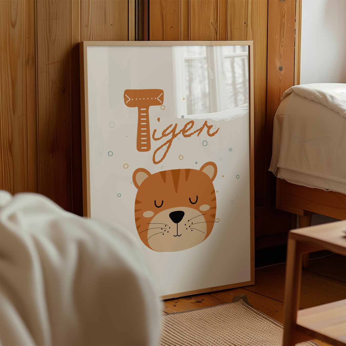 Schattige Tijger Kinderkamer Poster-WallArtistic