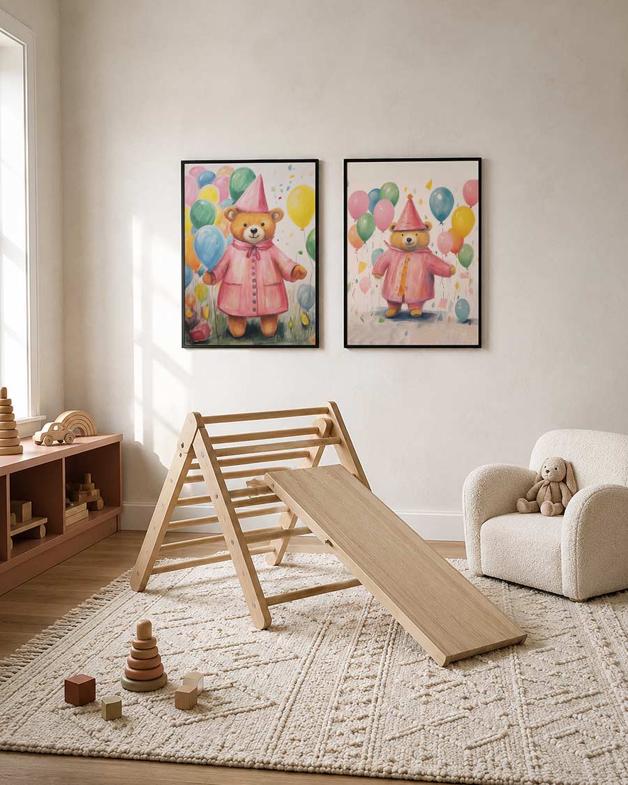 Vrolijke ballonbeer Posterset