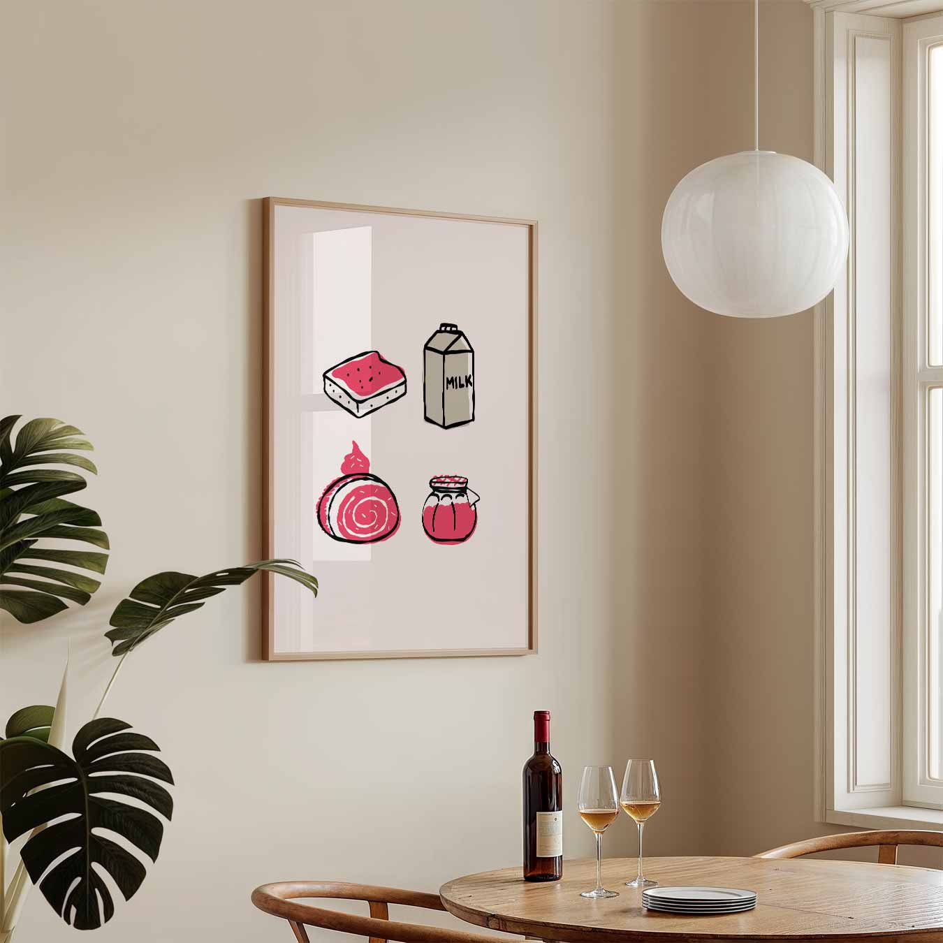 Speelse Foodie Illustraties Poster-WallArtistic