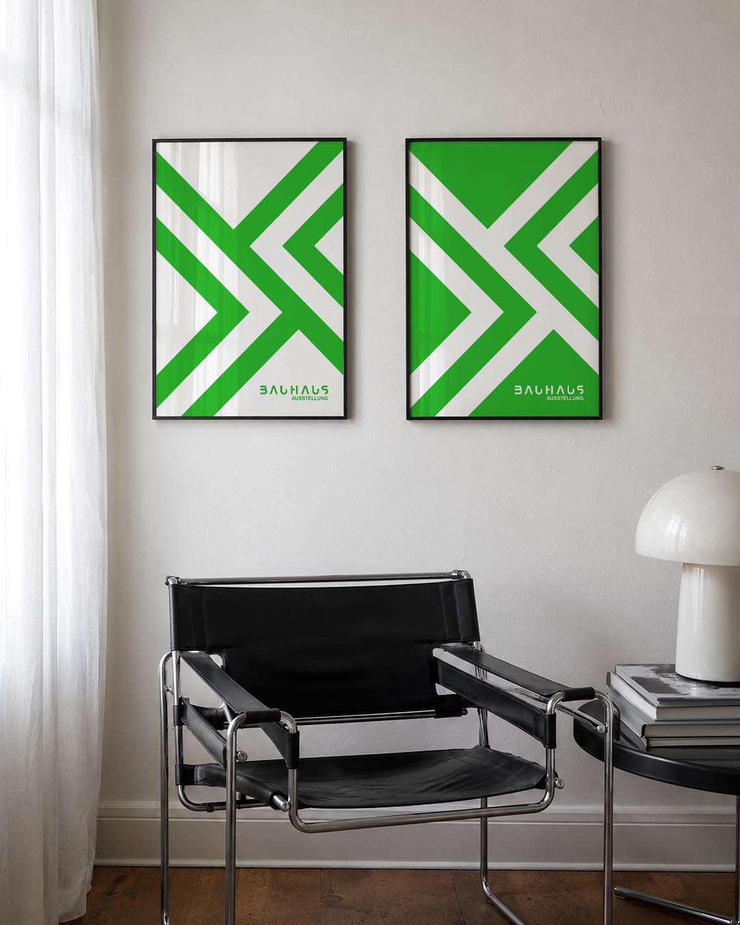Groene lijnenspel Posterset