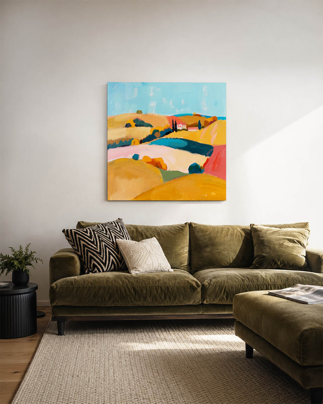 Kleurrijk landschap Kunstwerk