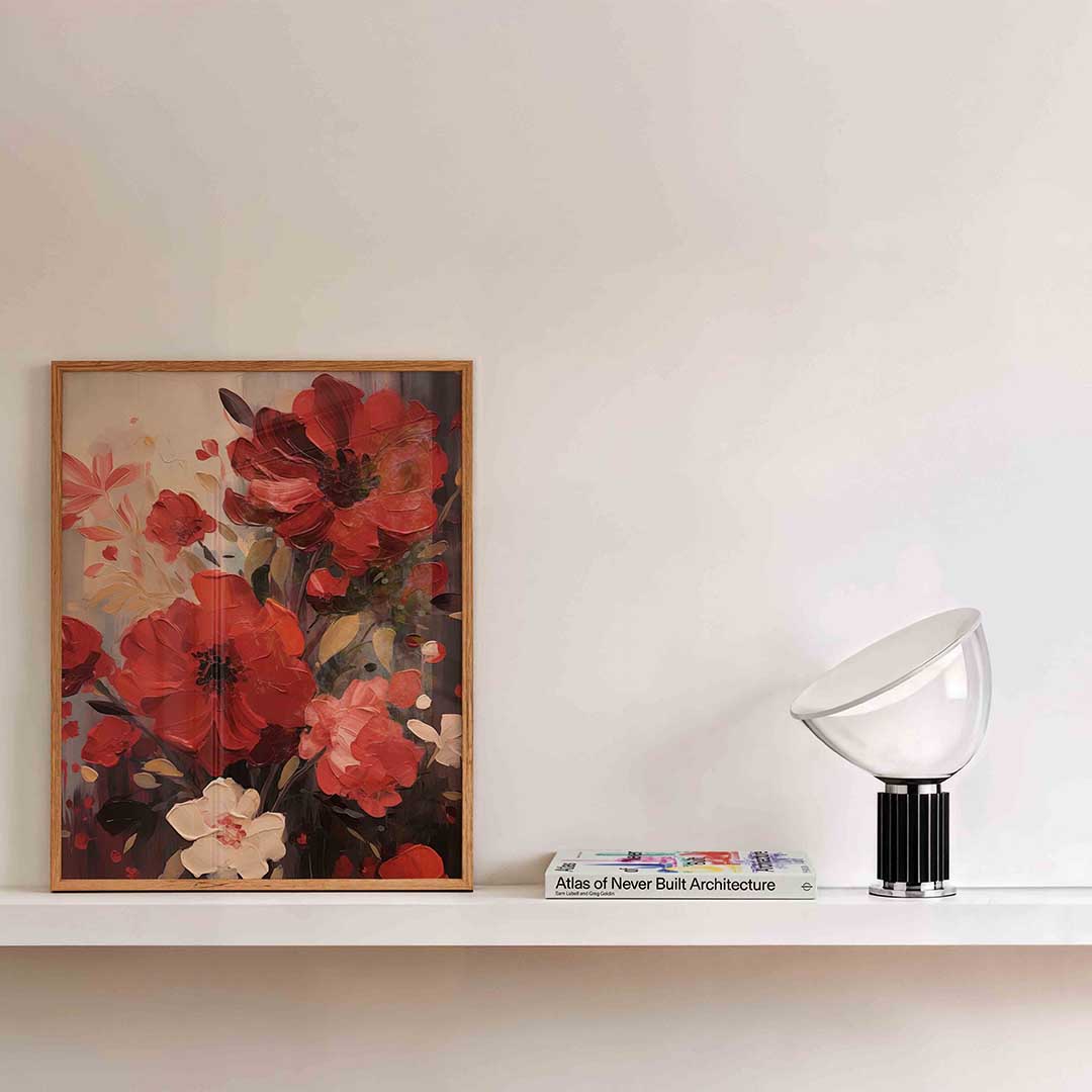 Rode bloemen Poster