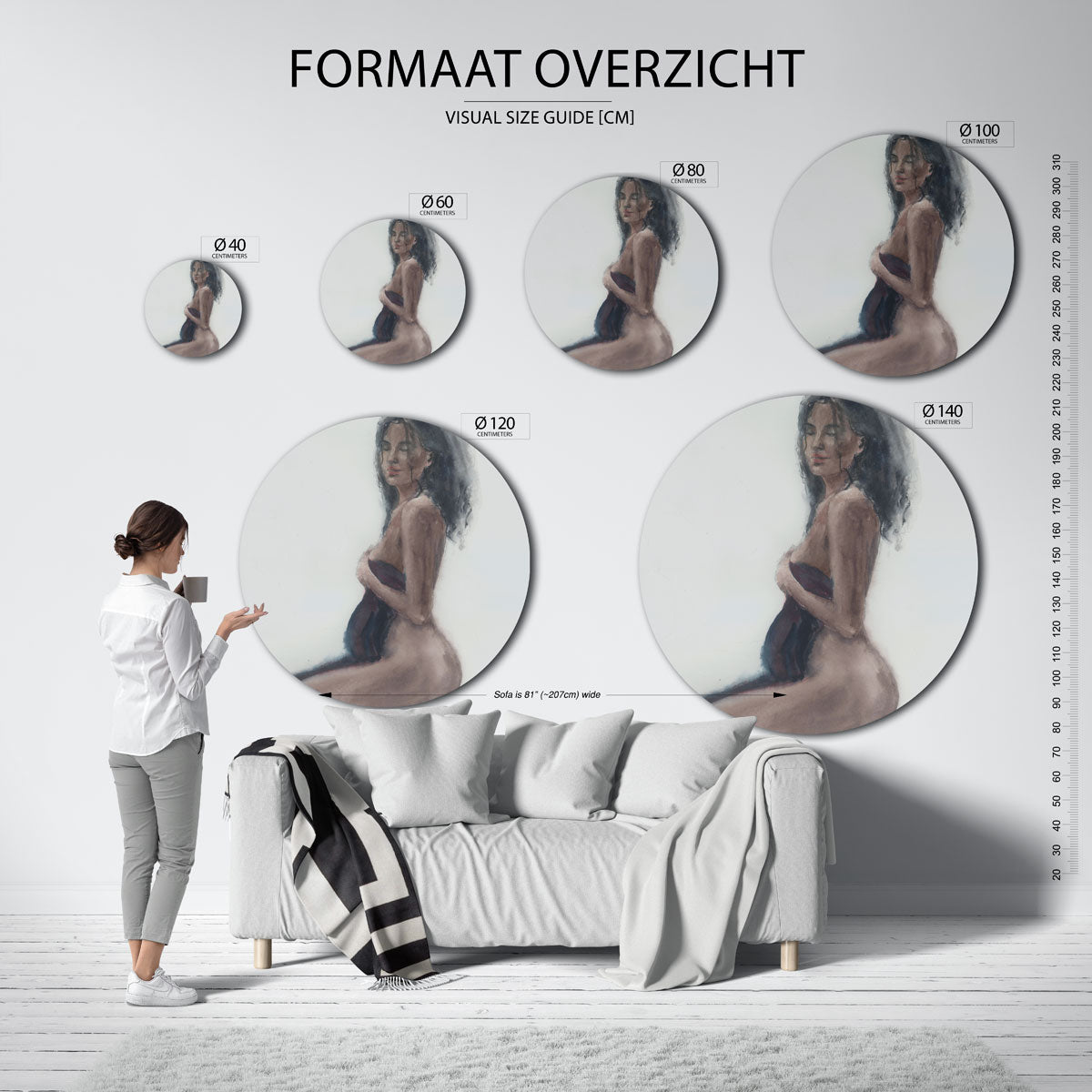 Zittende vrouw Muurcirkel