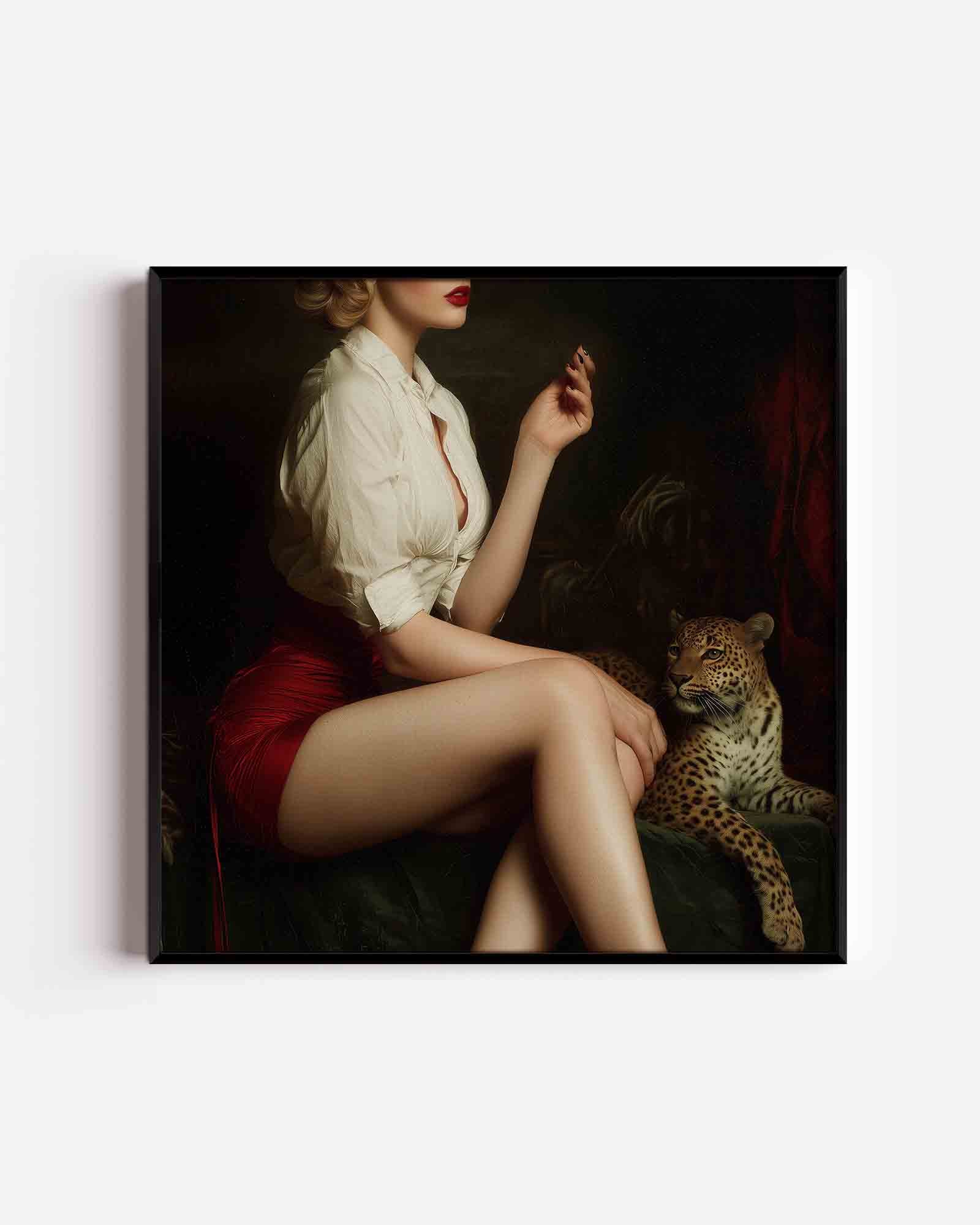Vrouw met luipaard Poster