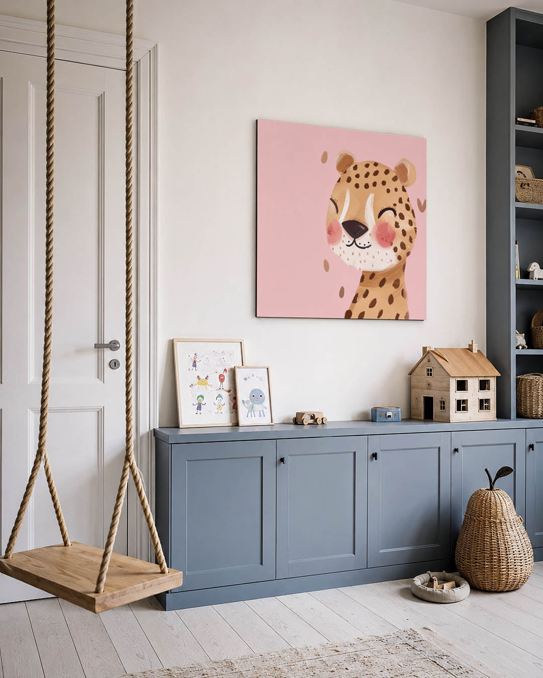 Vrolijke luipaard illustratie Kunstwerk