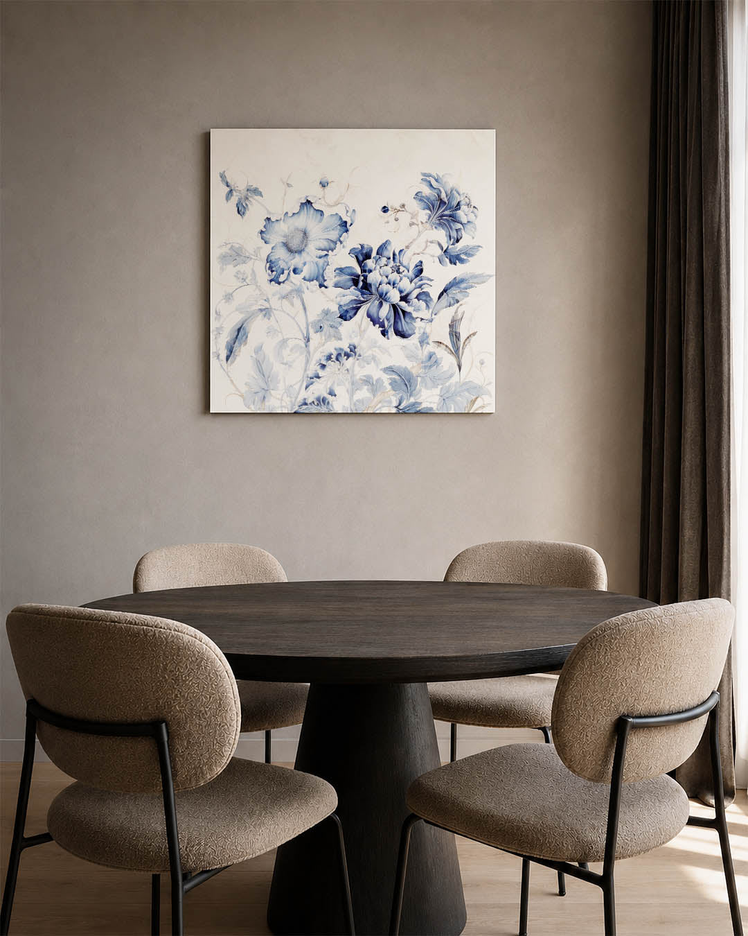 Blauwe bloemenpracht Kunstwerk