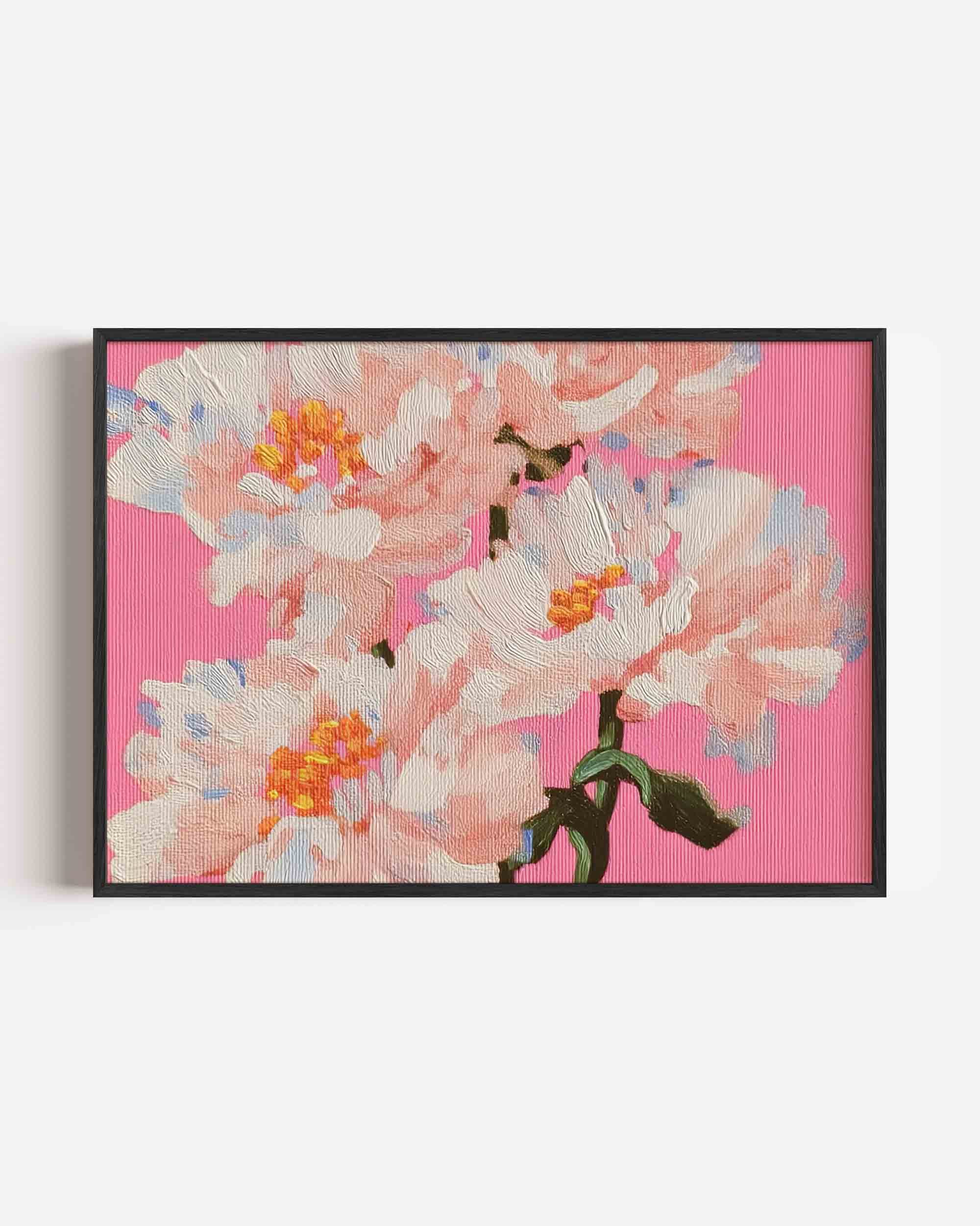 Bloemen op roze Poster