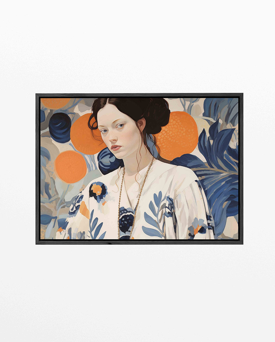 Vrouwelijk portret met patronen Kunstwerk