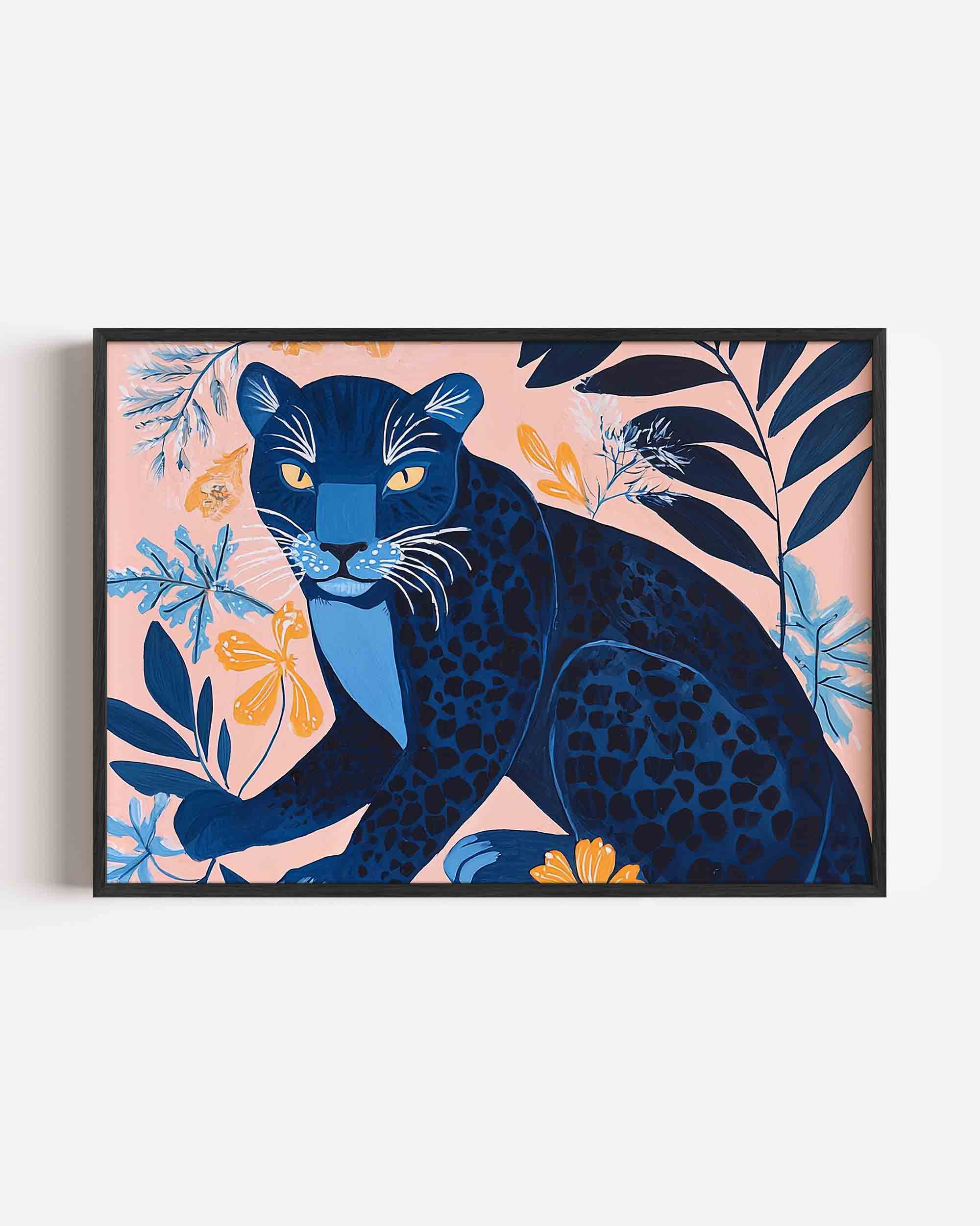 Panter met bladeren Poster