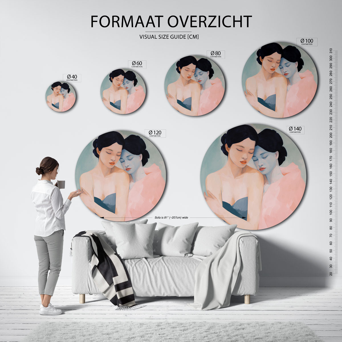 Twee figuren Muurcirkel