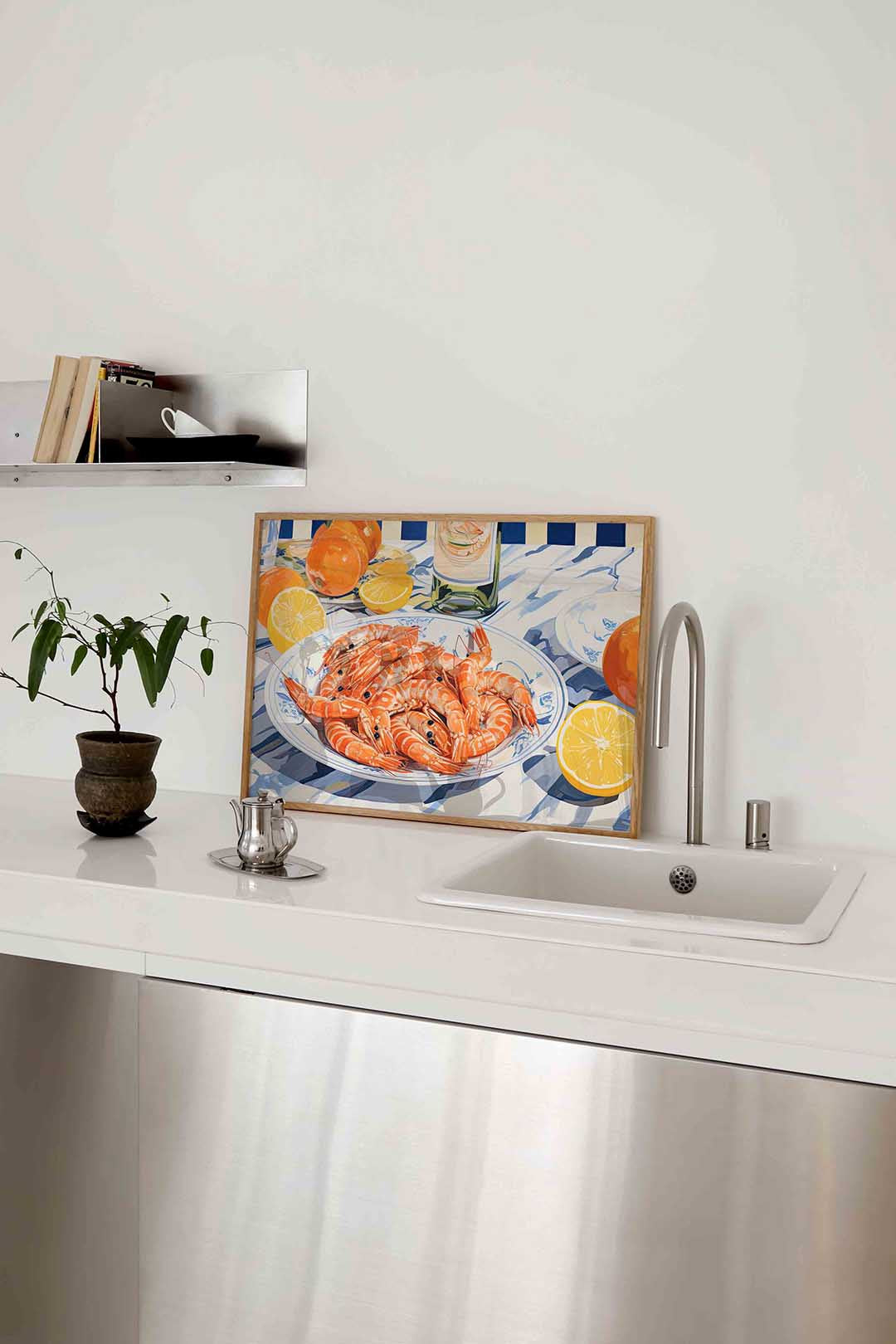 Garnalen en citrus Poster