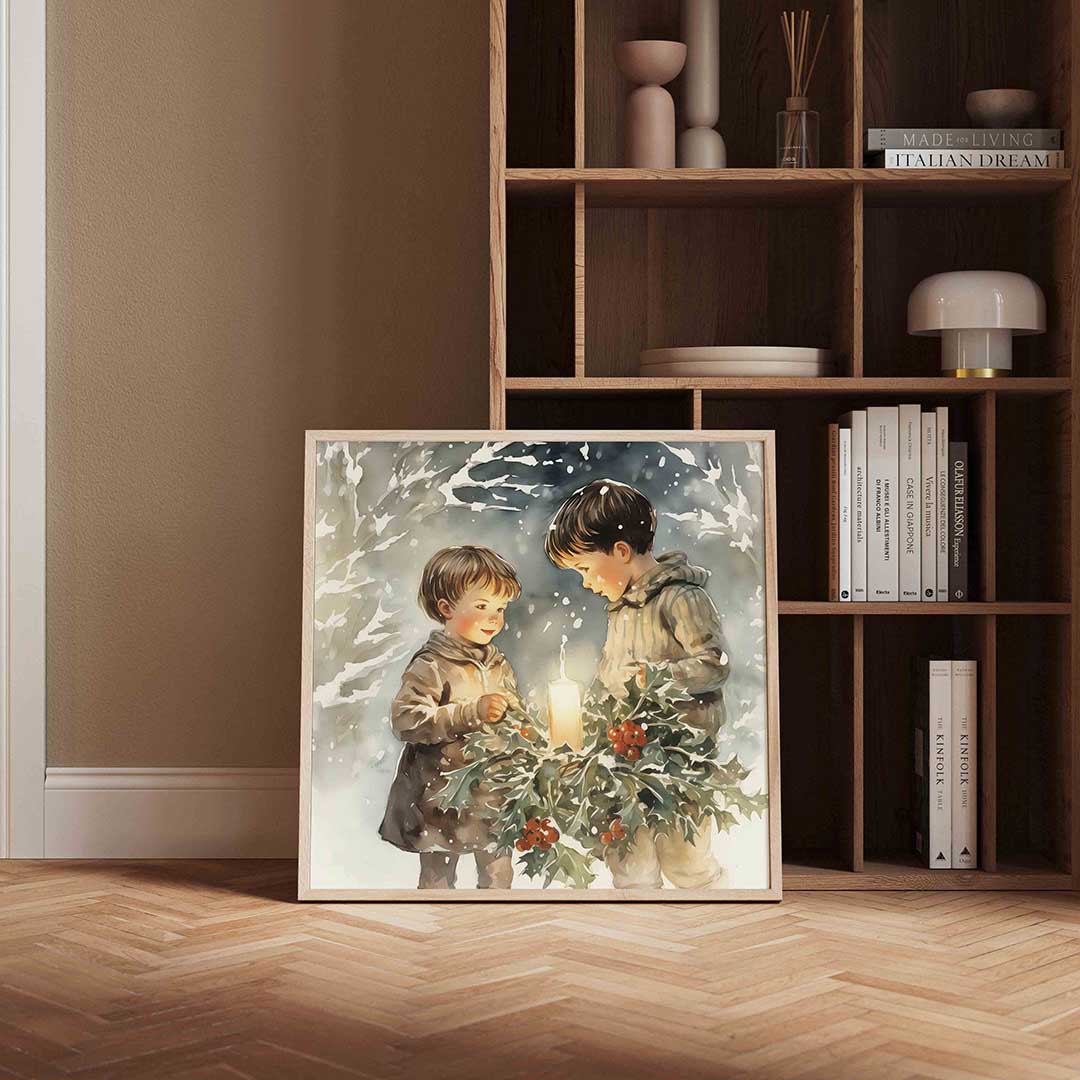 Kinderen met kaars Poster
