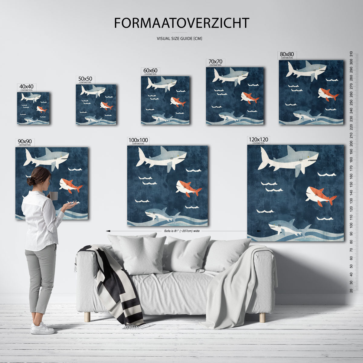 Haaien en golven Poster