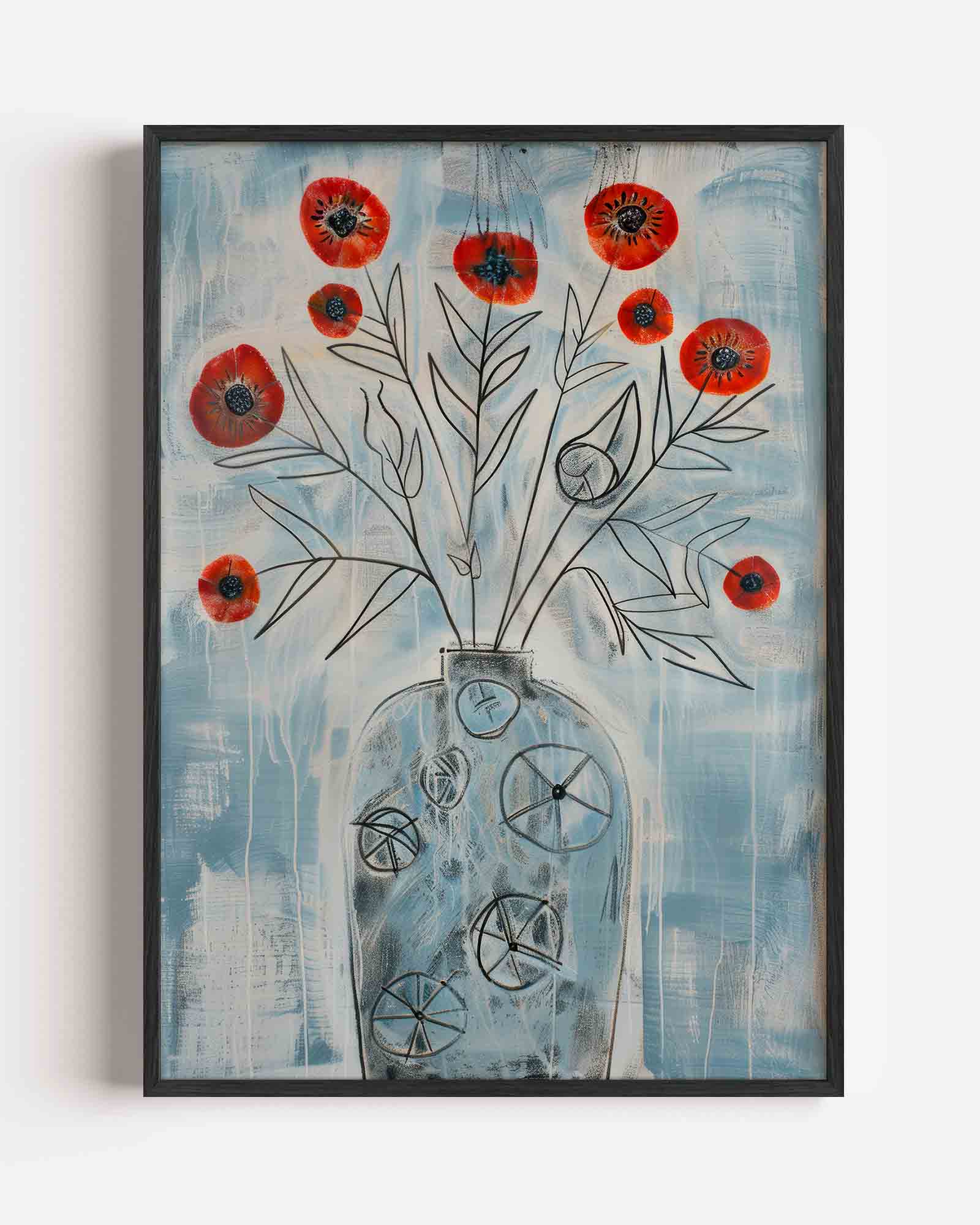 Bloemen in vaas Poster