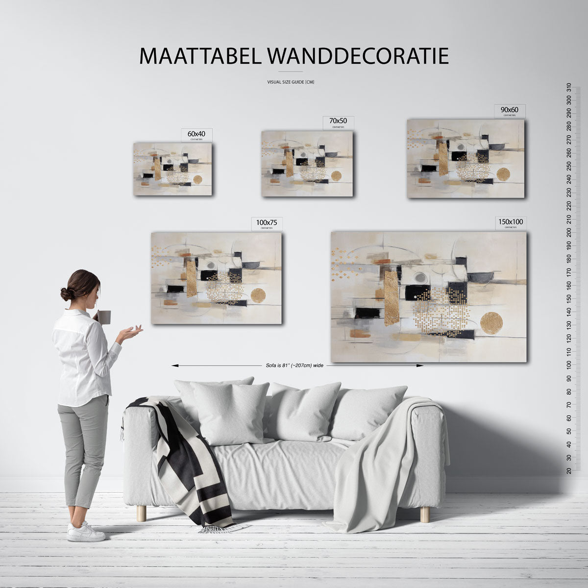 Geometrische vormen compositie Kunstwerk