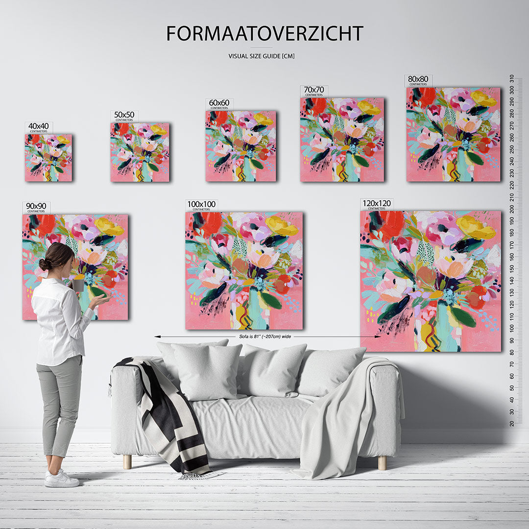 Kleurrijke bloemexplosie Kunstwerk