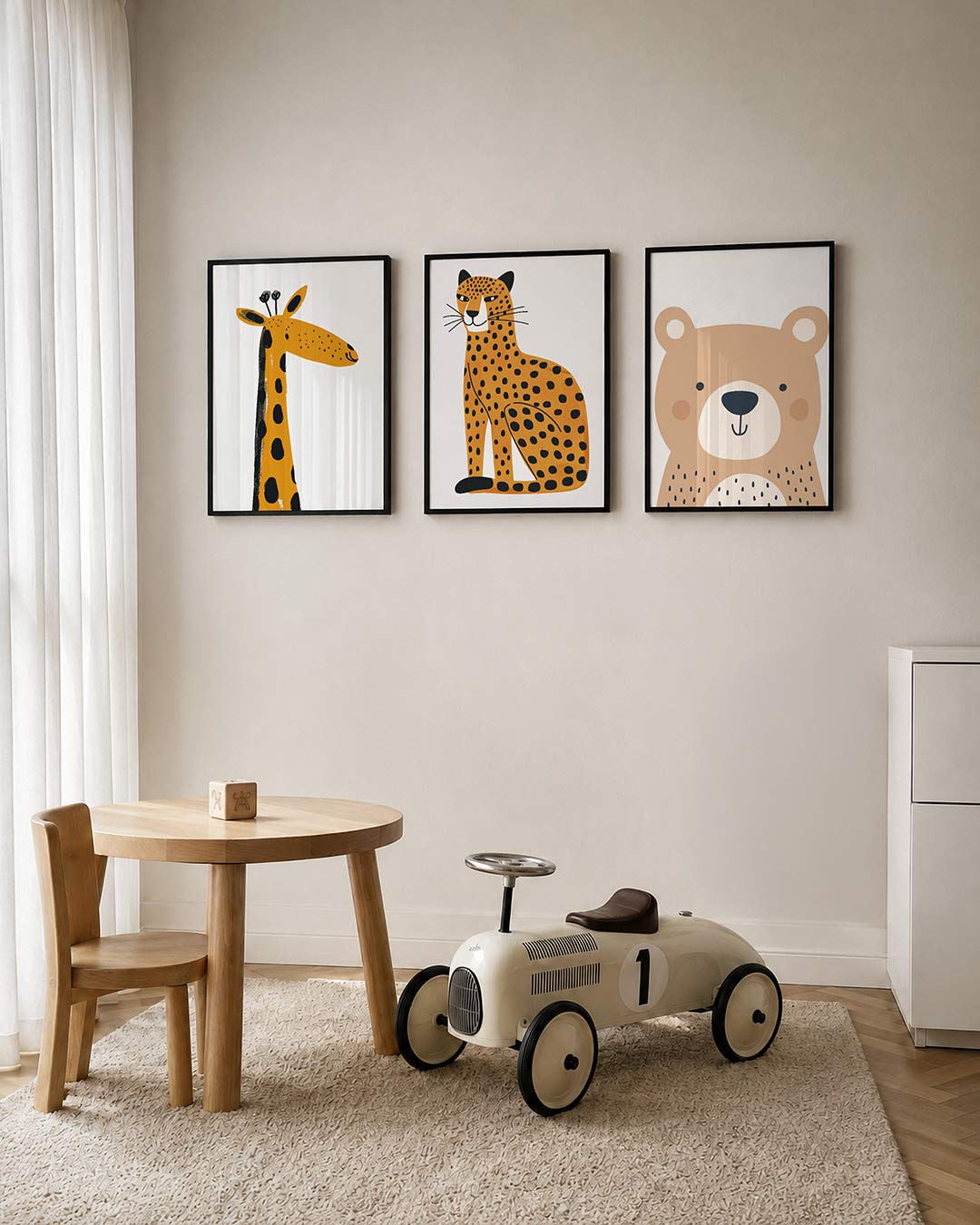Vrolijke giraffe Posterset