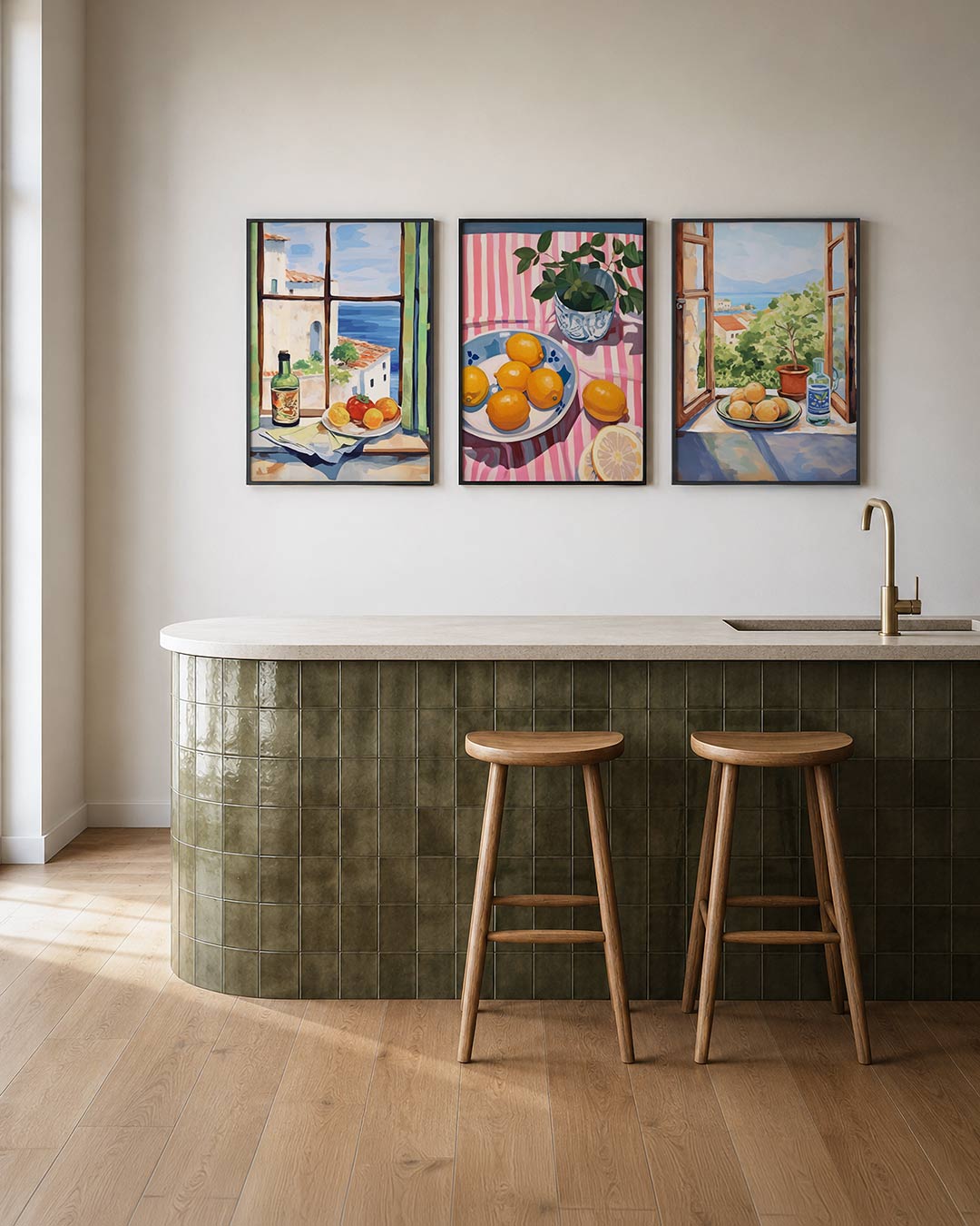 Vensterzicht en kleuren Posterset