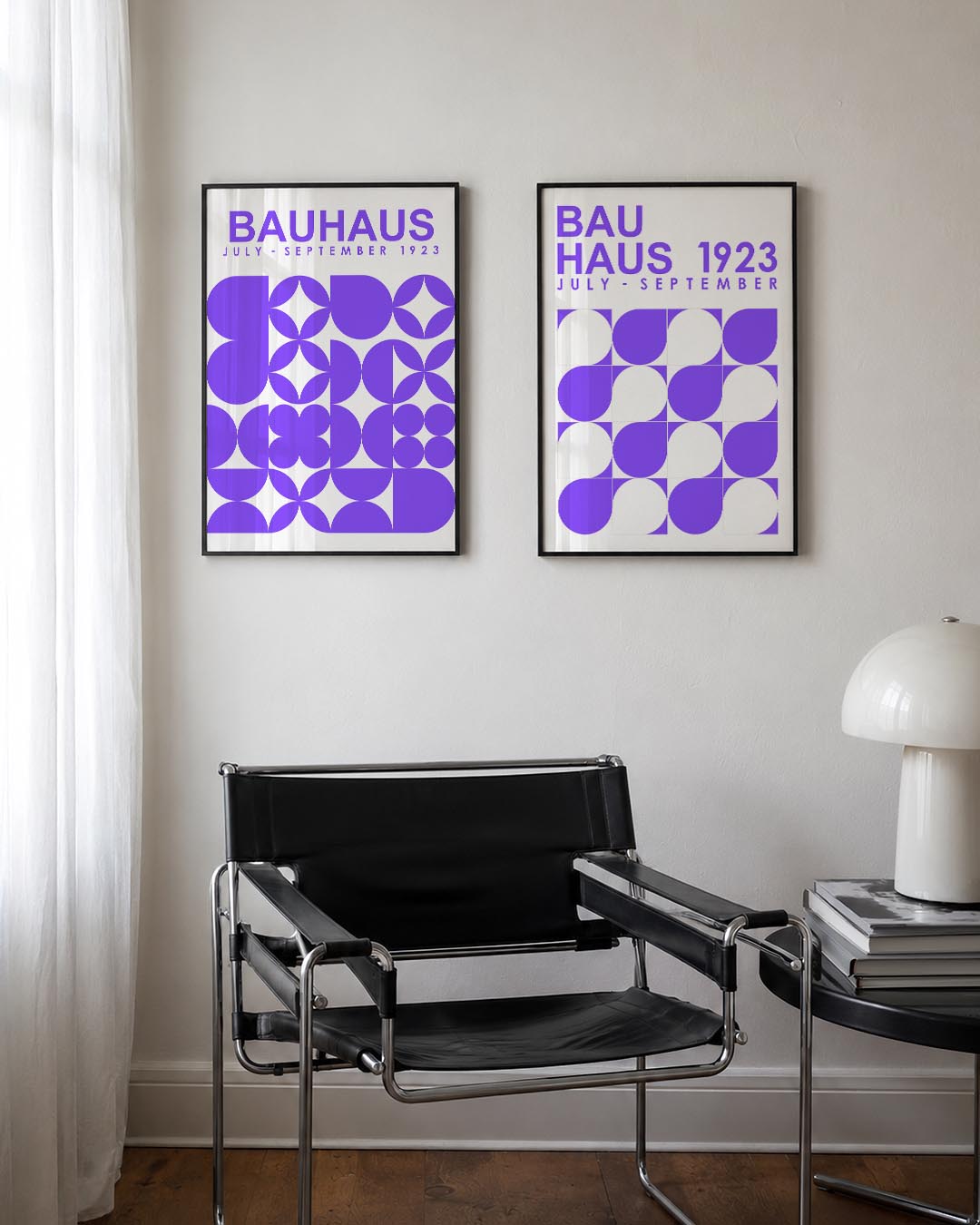 Vormenspel in paars Posterset