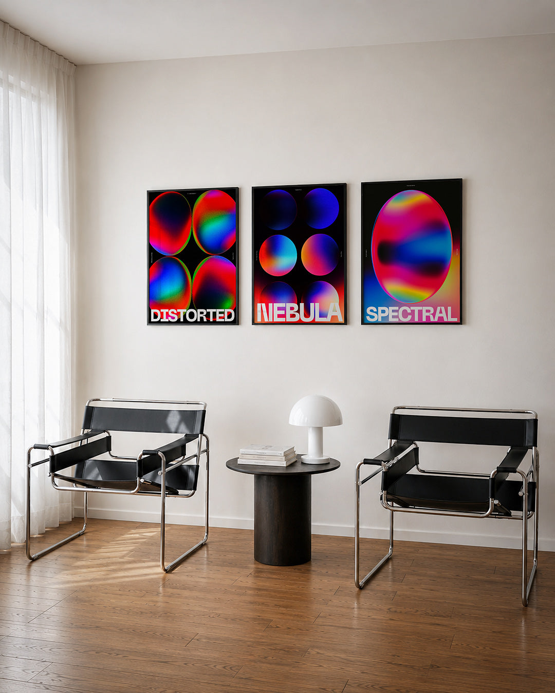 Kleurrijke cirkelcompositie Posterset