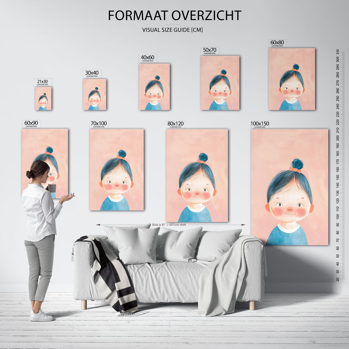 Kind met blauwe trui Poster