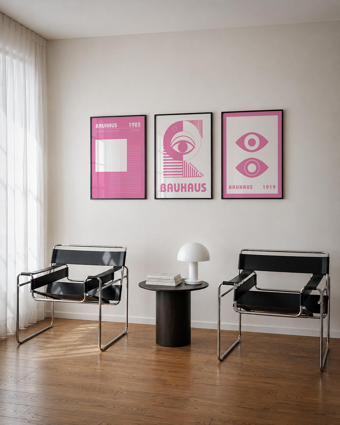 Roze lijnenspel Posterset