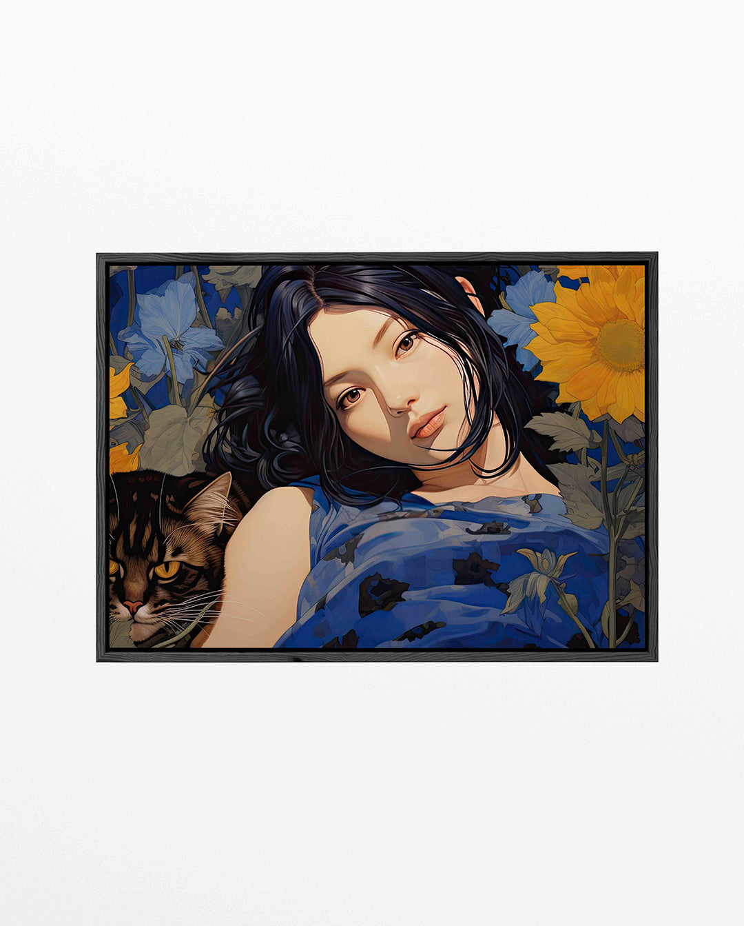 Dromerige bloemenportret Kunstwerk