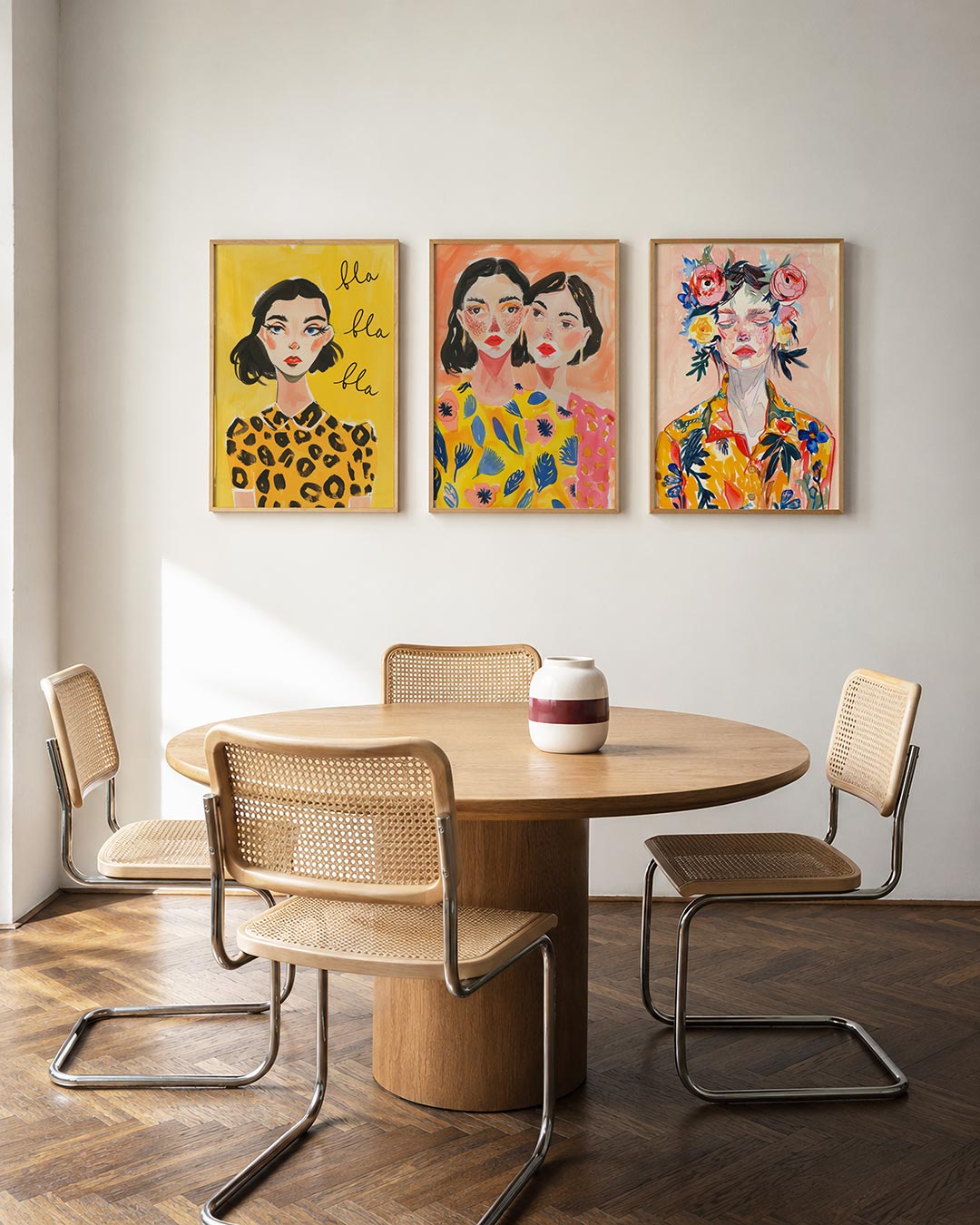 Vrolijke portretuitdrukking Posterset