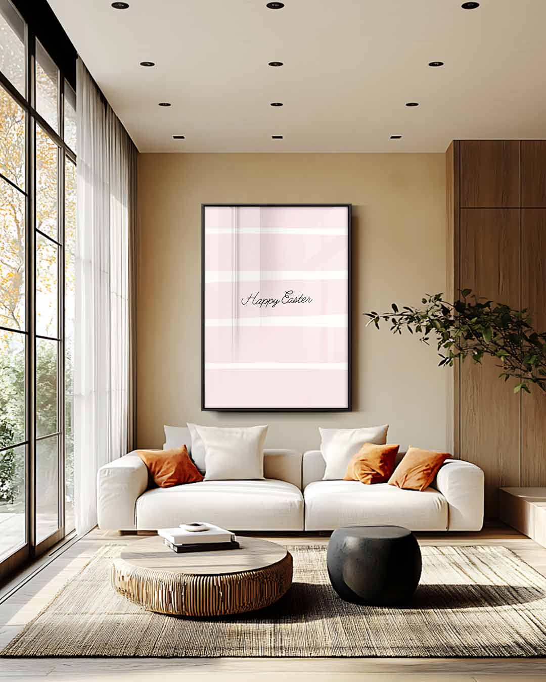 Vrolijke Pasen Wenskaart Kunstwerk-canvas-dibond-plexiglas-wanddecoratie-WallArtistic