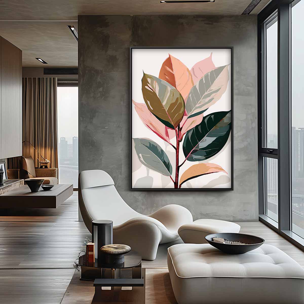 Vrolijke Herfstbladeren Kunstwerk-canvas-dibond-plexiglas-wanddecoratie-WallArtistic
