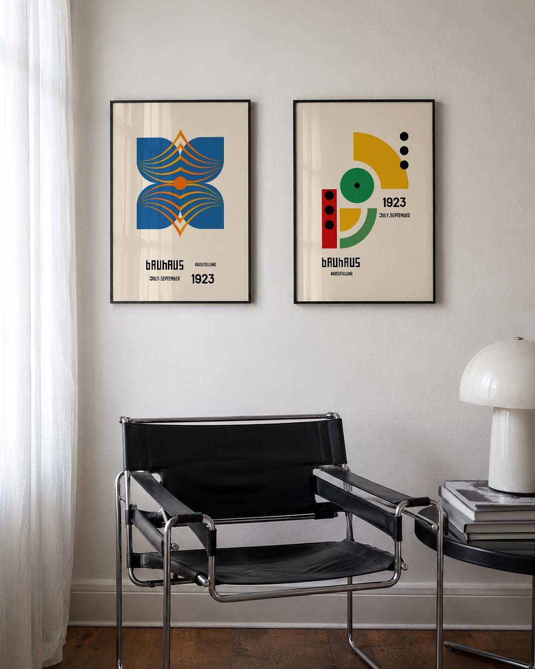 Kleurrijke lijnenspel Posterset