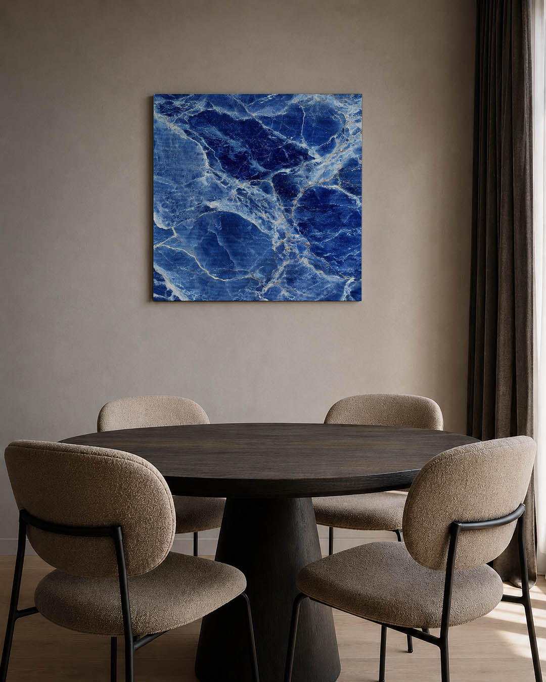 Blauwe marmerstructuur Kunstwerk