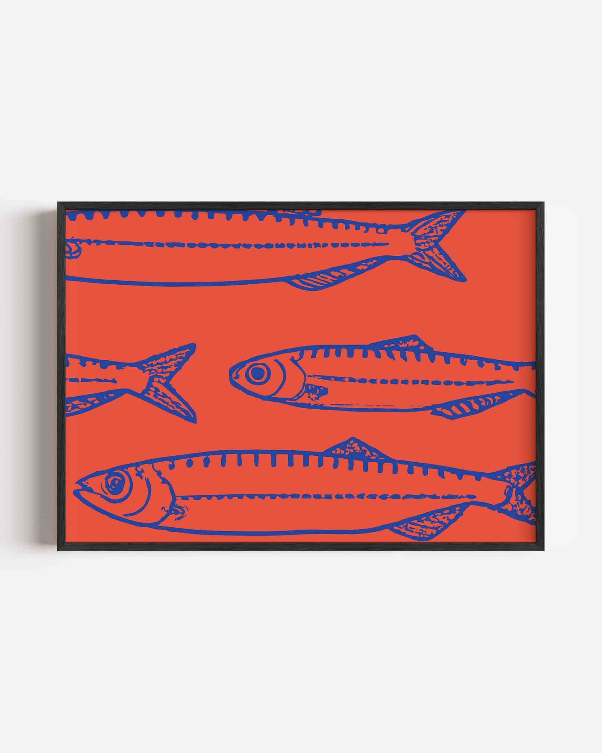 Vissen op oranje Poster