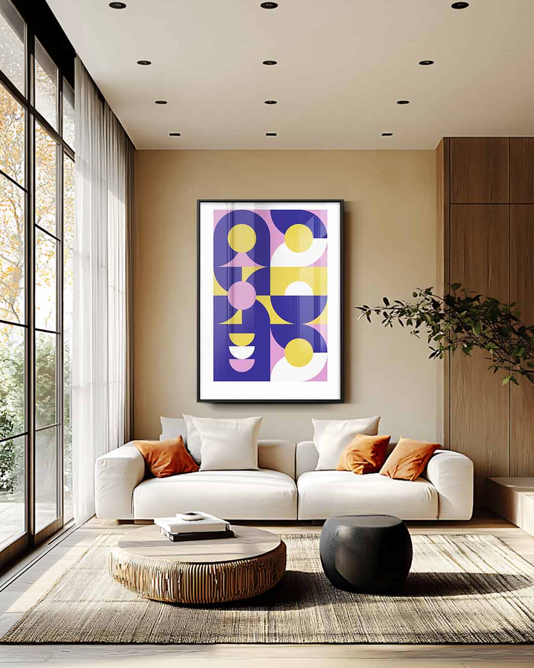 Speelse Geometrie Kunstwerk-canvas-dibond-plexiglas-wanddecoratie-WallArtistic