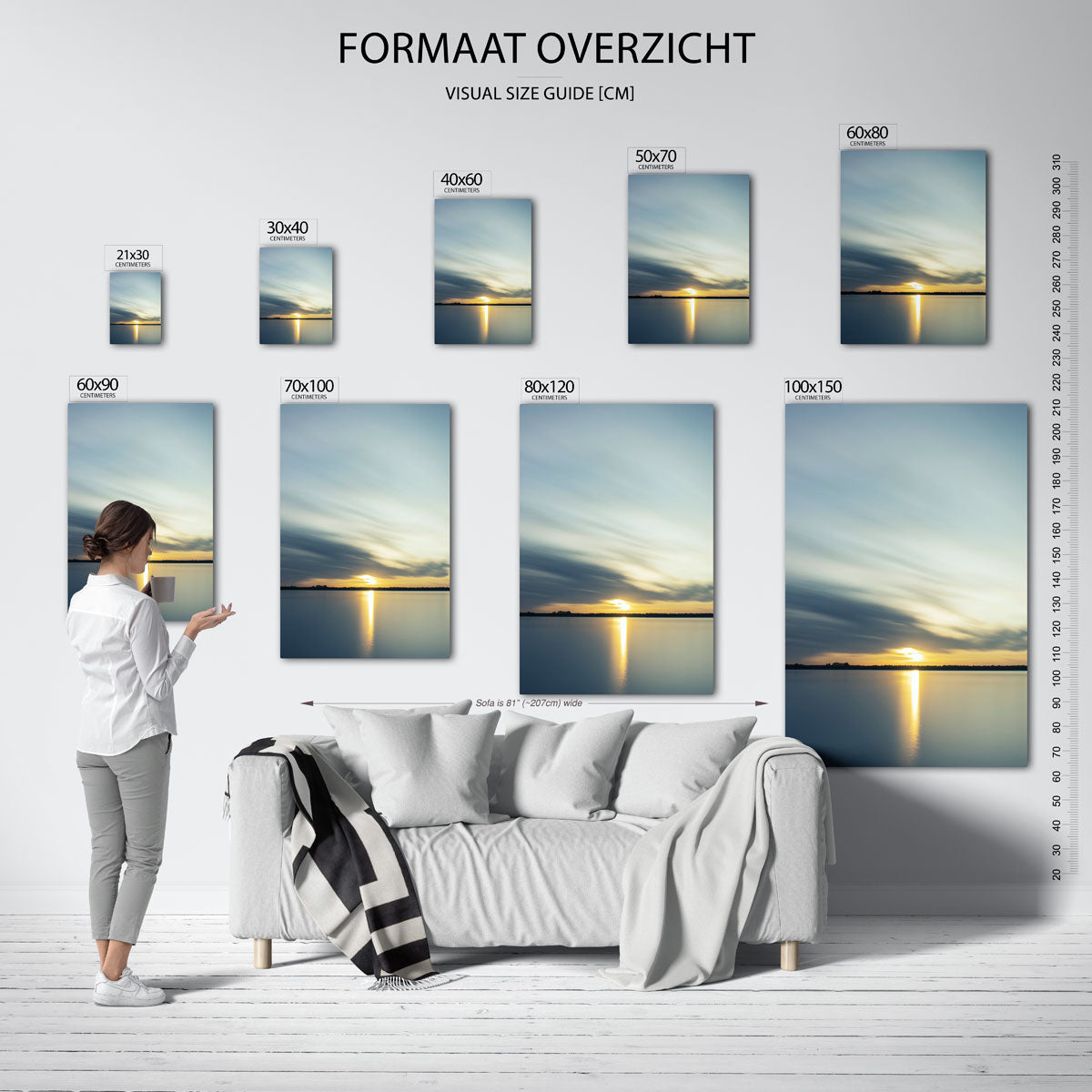 Zonsondergang reflectie Poster