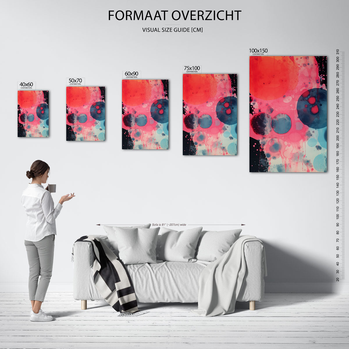 Kleurrijke cirkelpatronen Kunstwerk