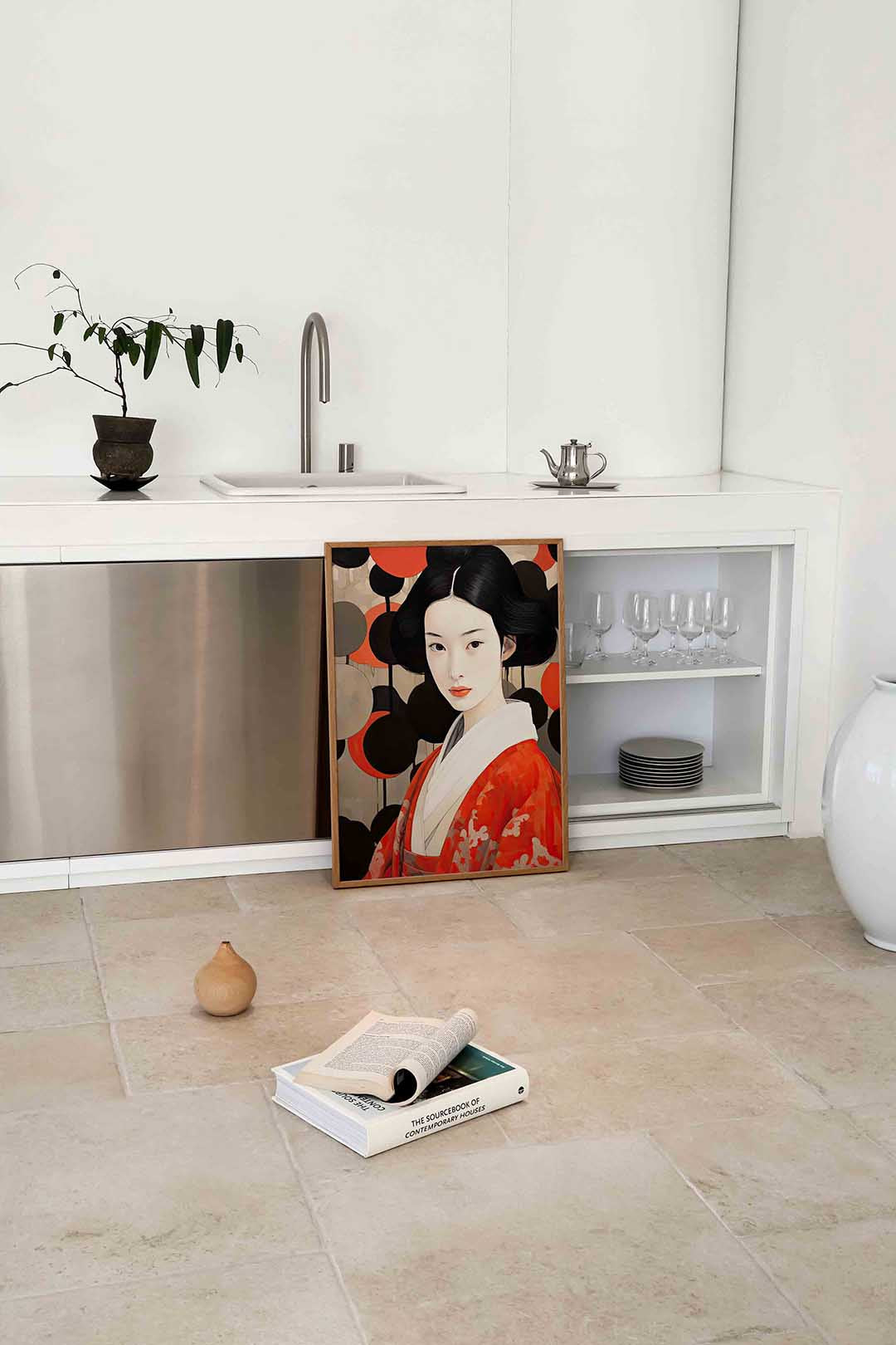 Vrouw in kimono Poster