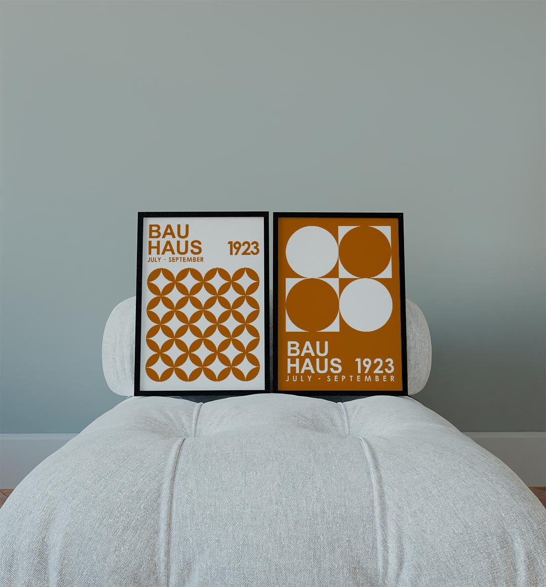 Cirkelpatroon en typografie Posterset
