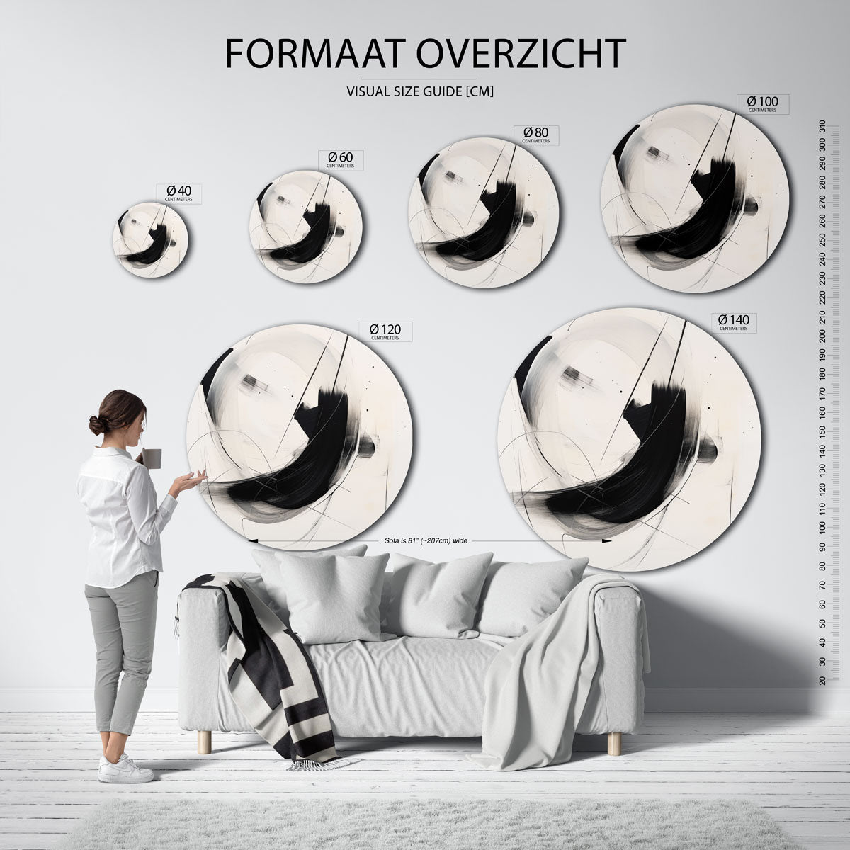 Abstracte lijnen Muurcirkel