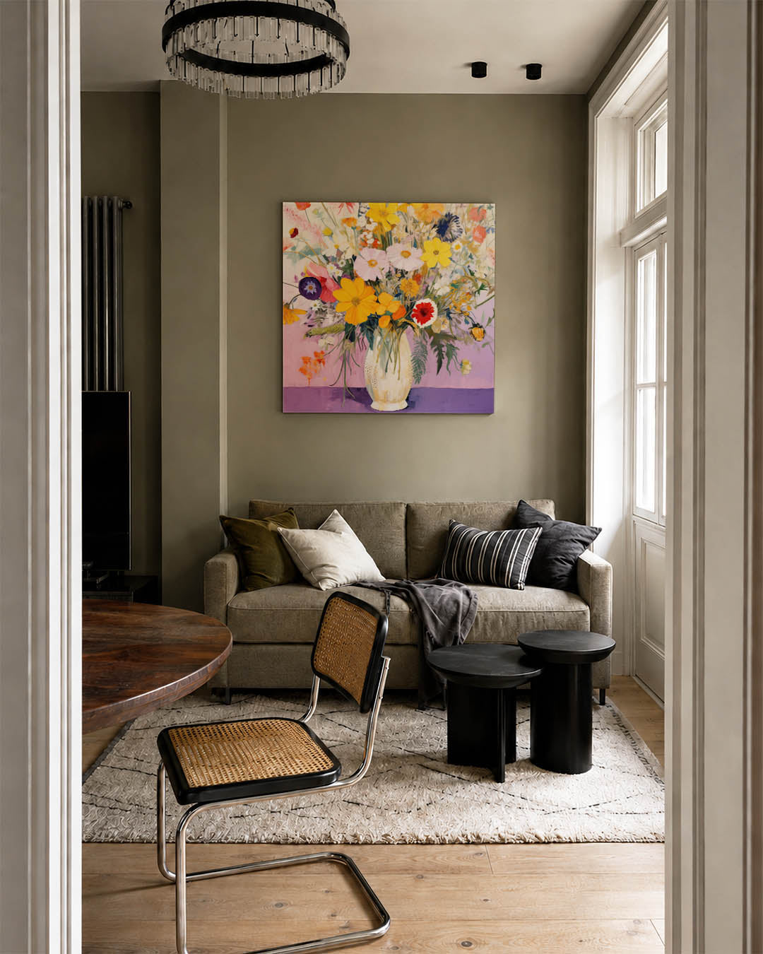 Bloemenpracht in vaas Kunstwerk