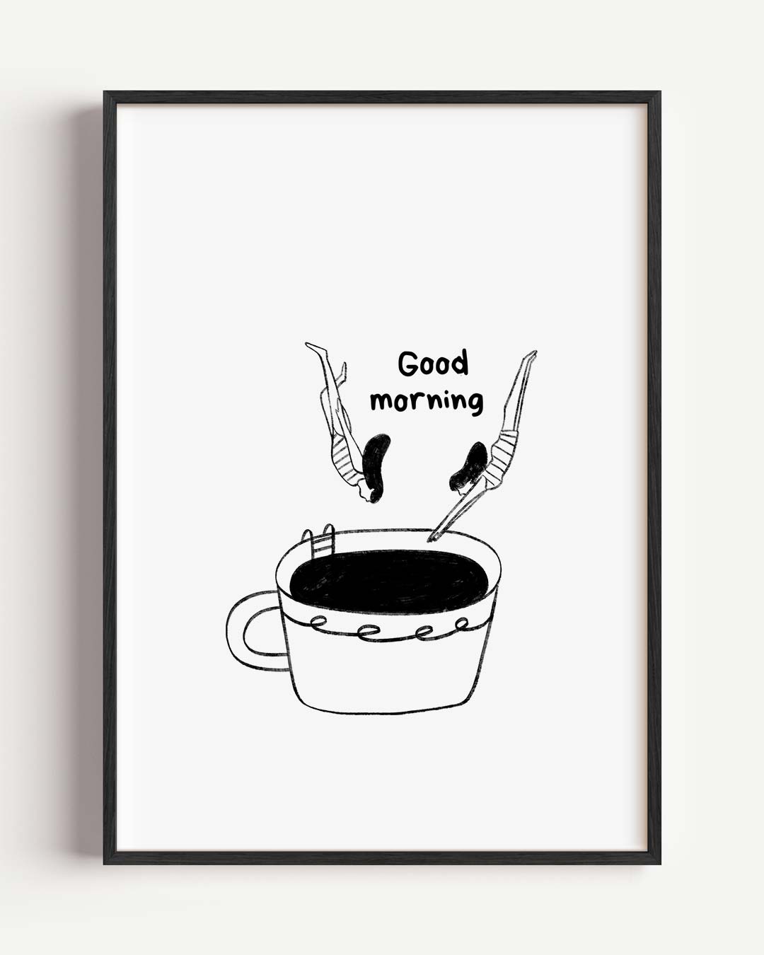 Koffieduik Illustratie Poster-WallArtistic