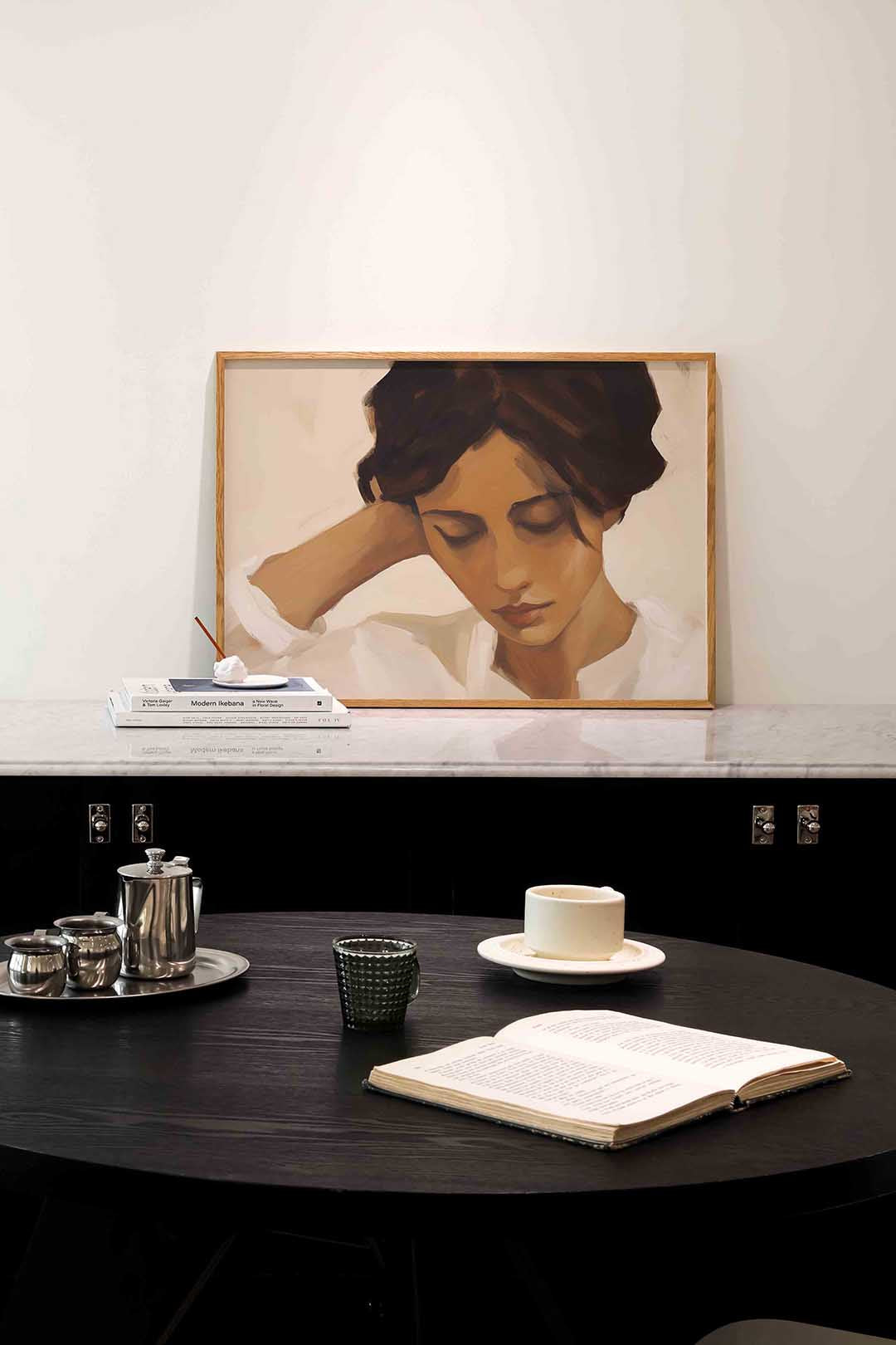 Vrouw met gesloten ogen Poster