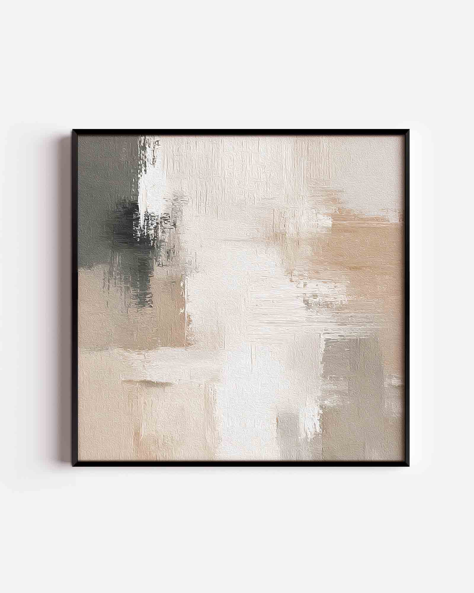 Abstracte beige en grijze Poster