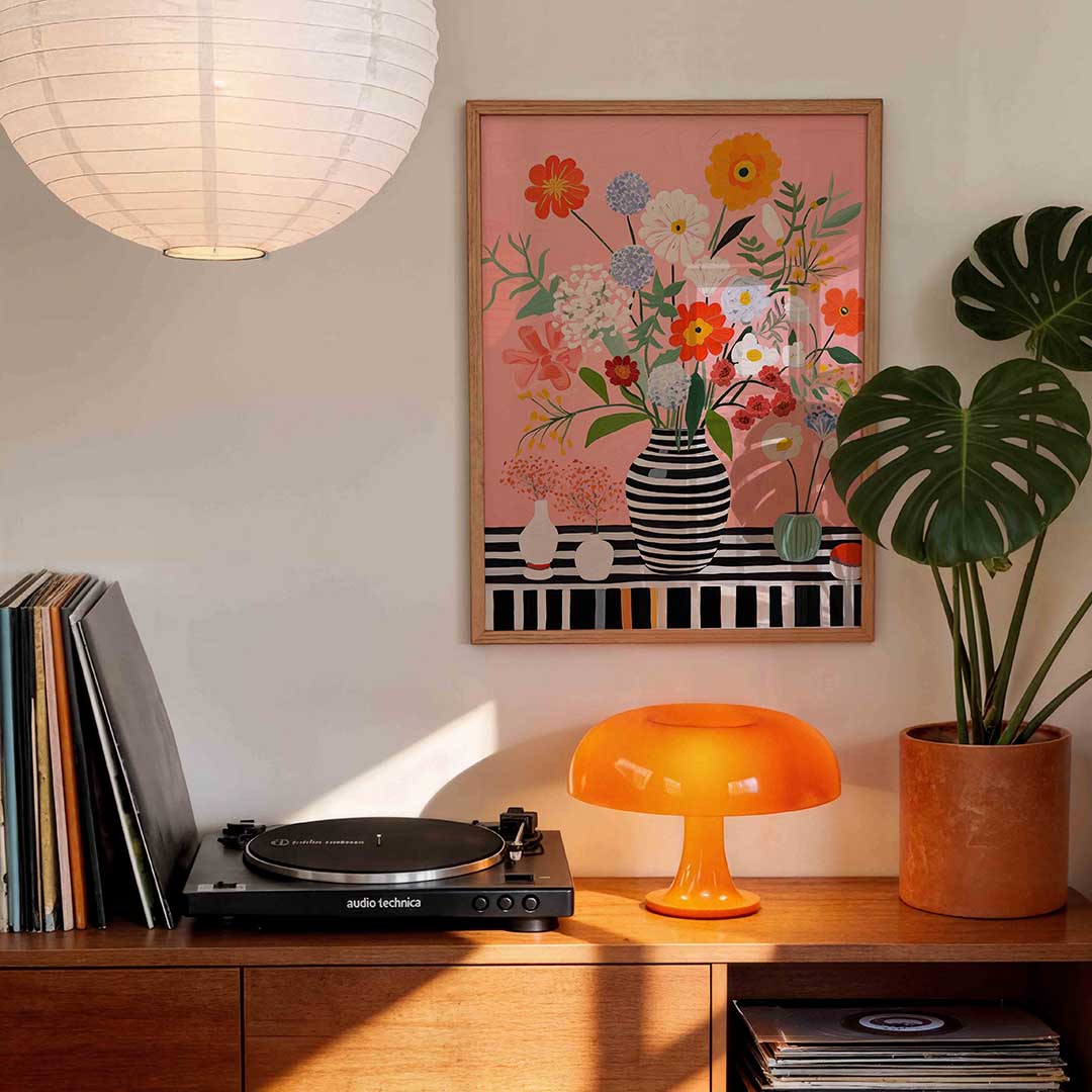 Bloemen in vaas Poster