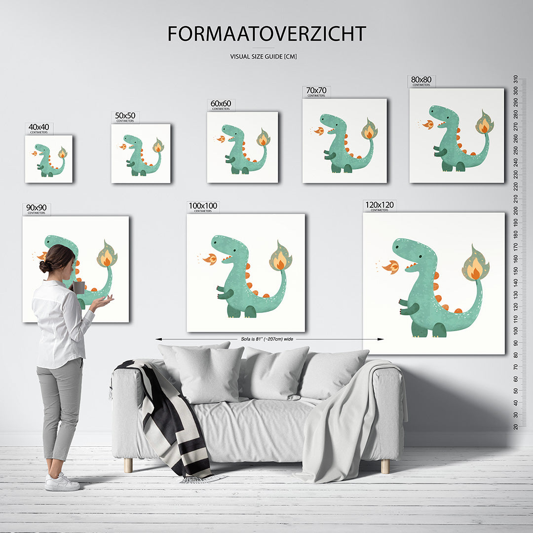 Speelse dinosaurus illustratie Kunstwerk