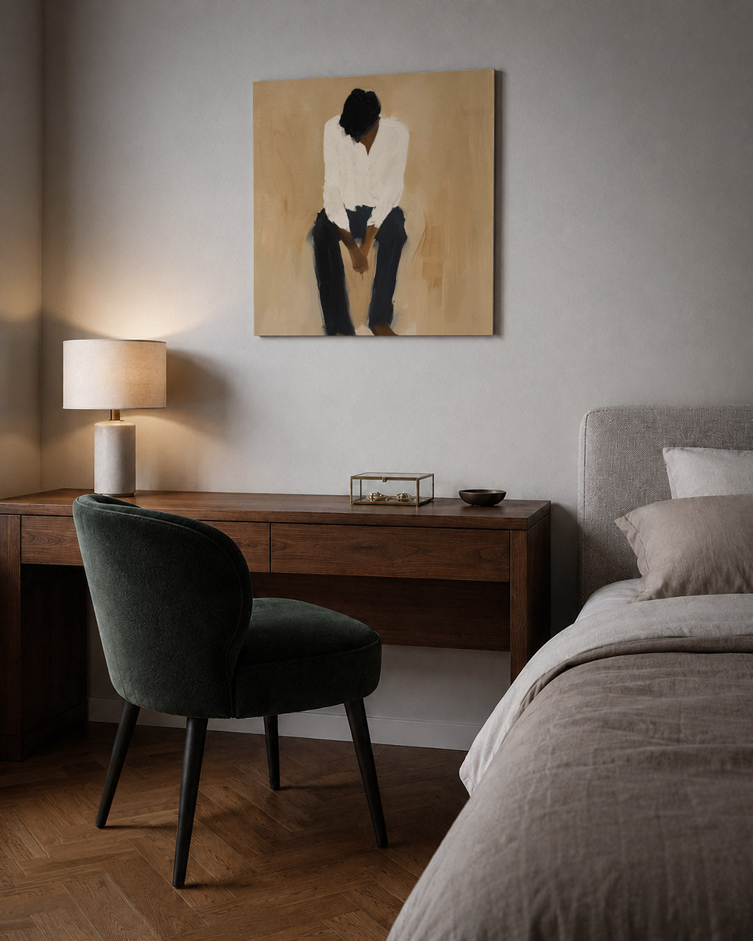 Zittende figuur Kunstwerk