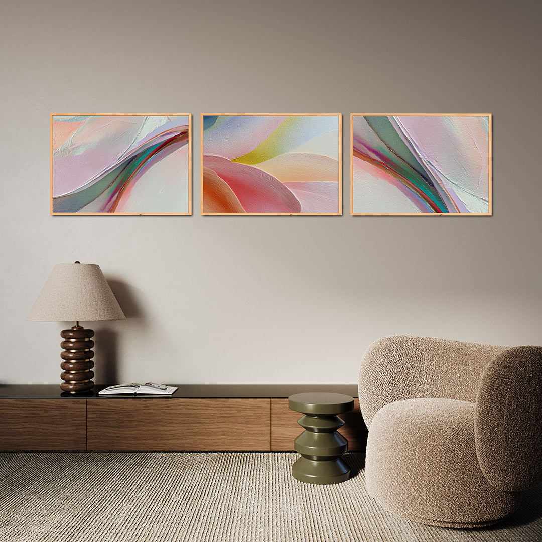 Kleurige vloeiing Posterset