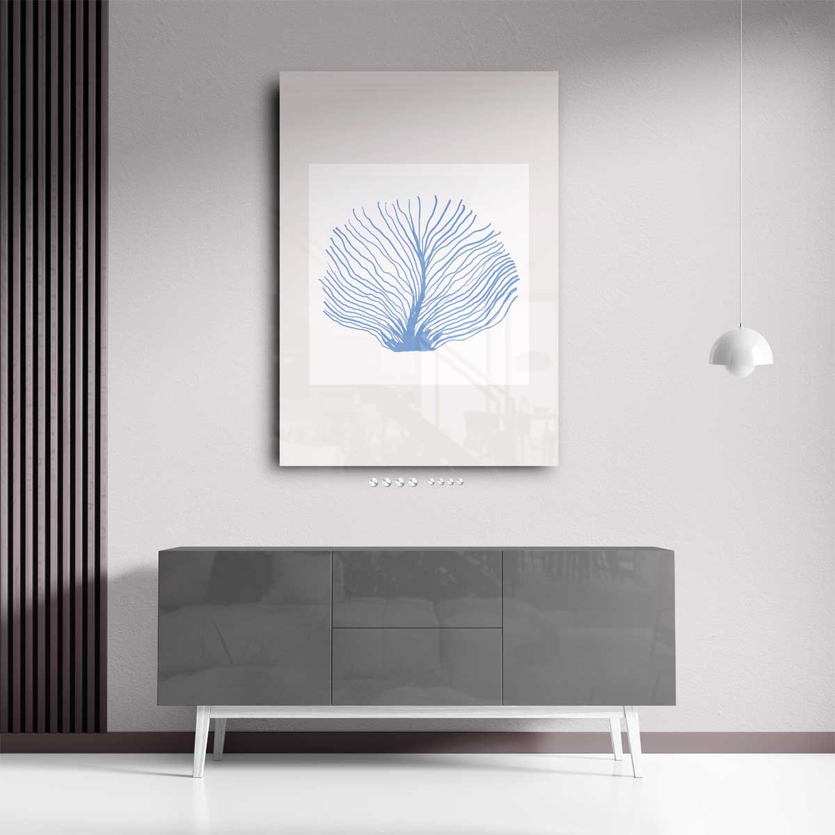 Blauwe Zeeventilator Kunstprint Kunstwerk-canvas-dibond-plexiglas-wanddecoratie-WallArtistic