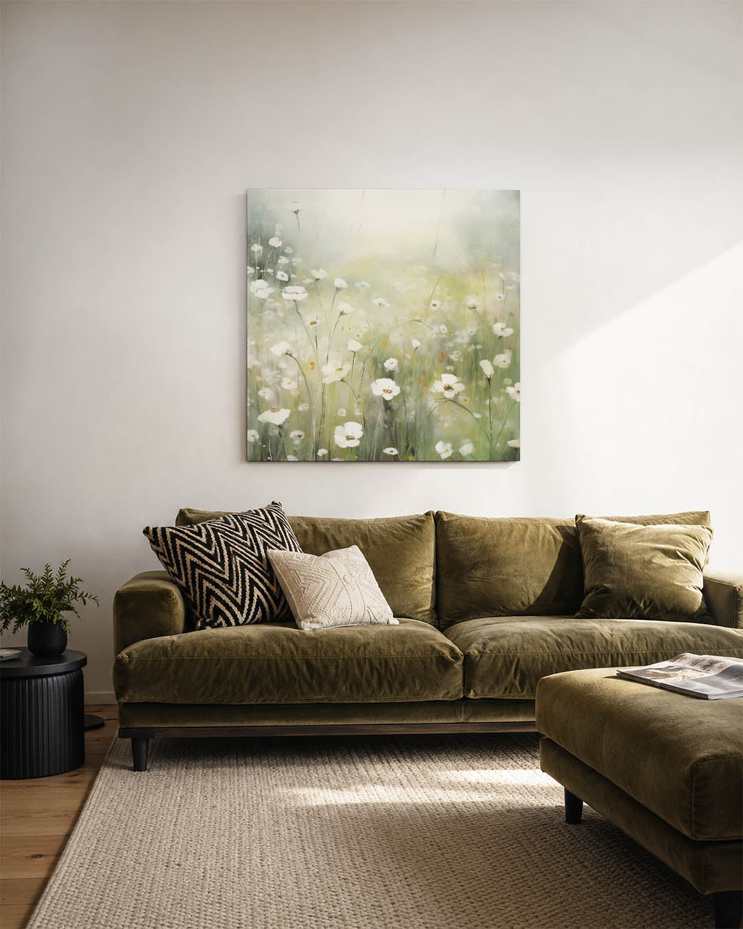 Dromerige bloemenweide Kunstwerk
