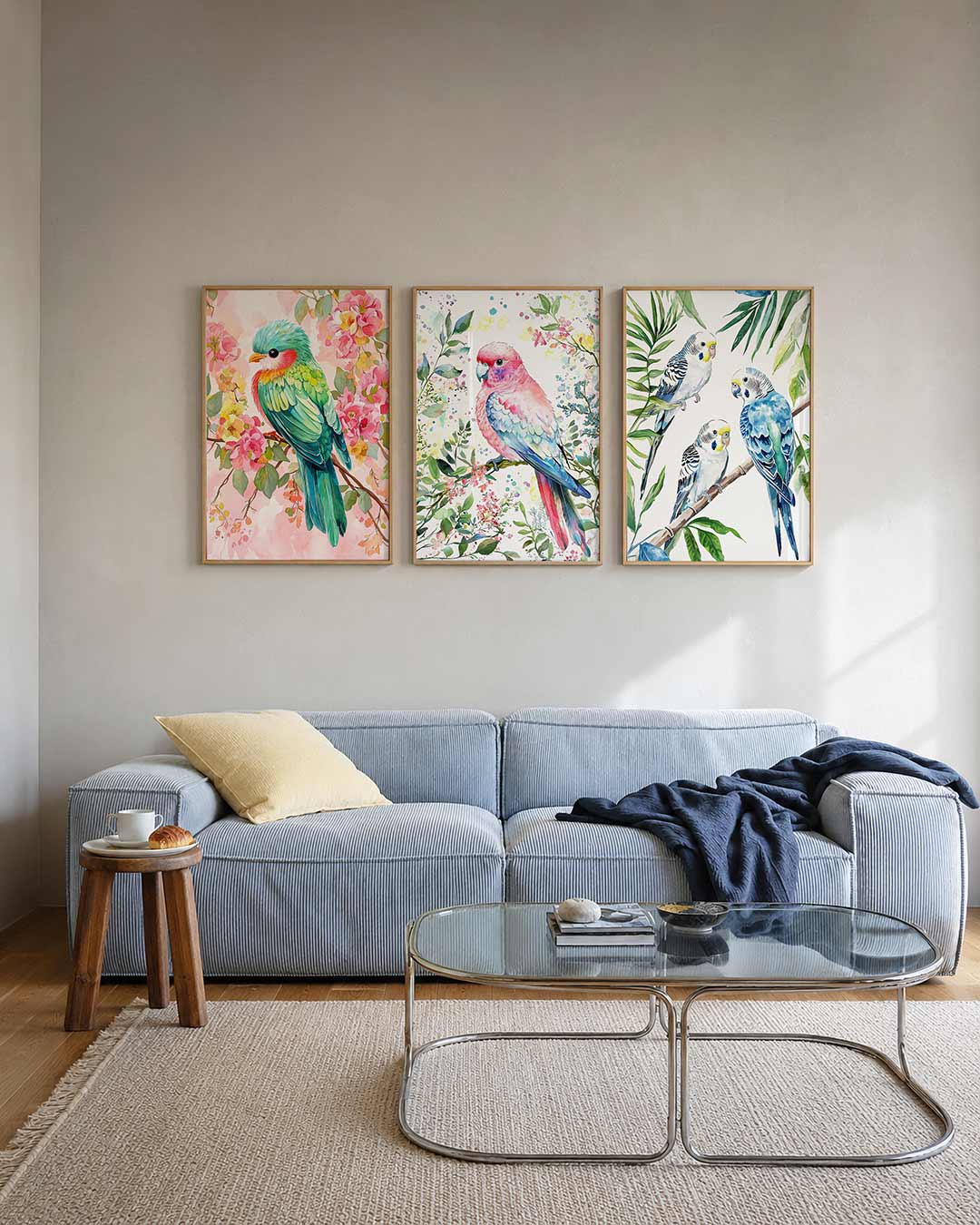 Vogel en bloesem Posterset